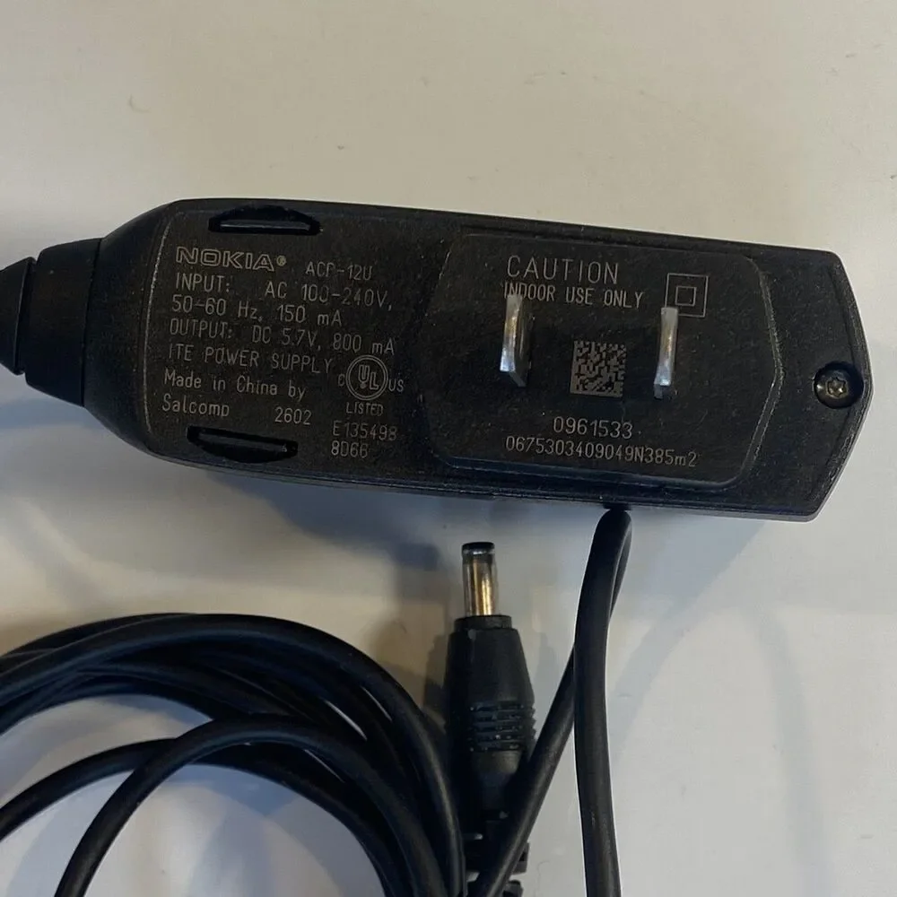 Nokia 5.7V Wall Charger ACP-12U for Select Nokia Cell Phones Black OEM Genuine